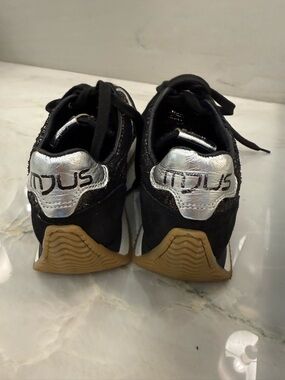 MDUS Black and Silver Women's Lace-Up Sneakers